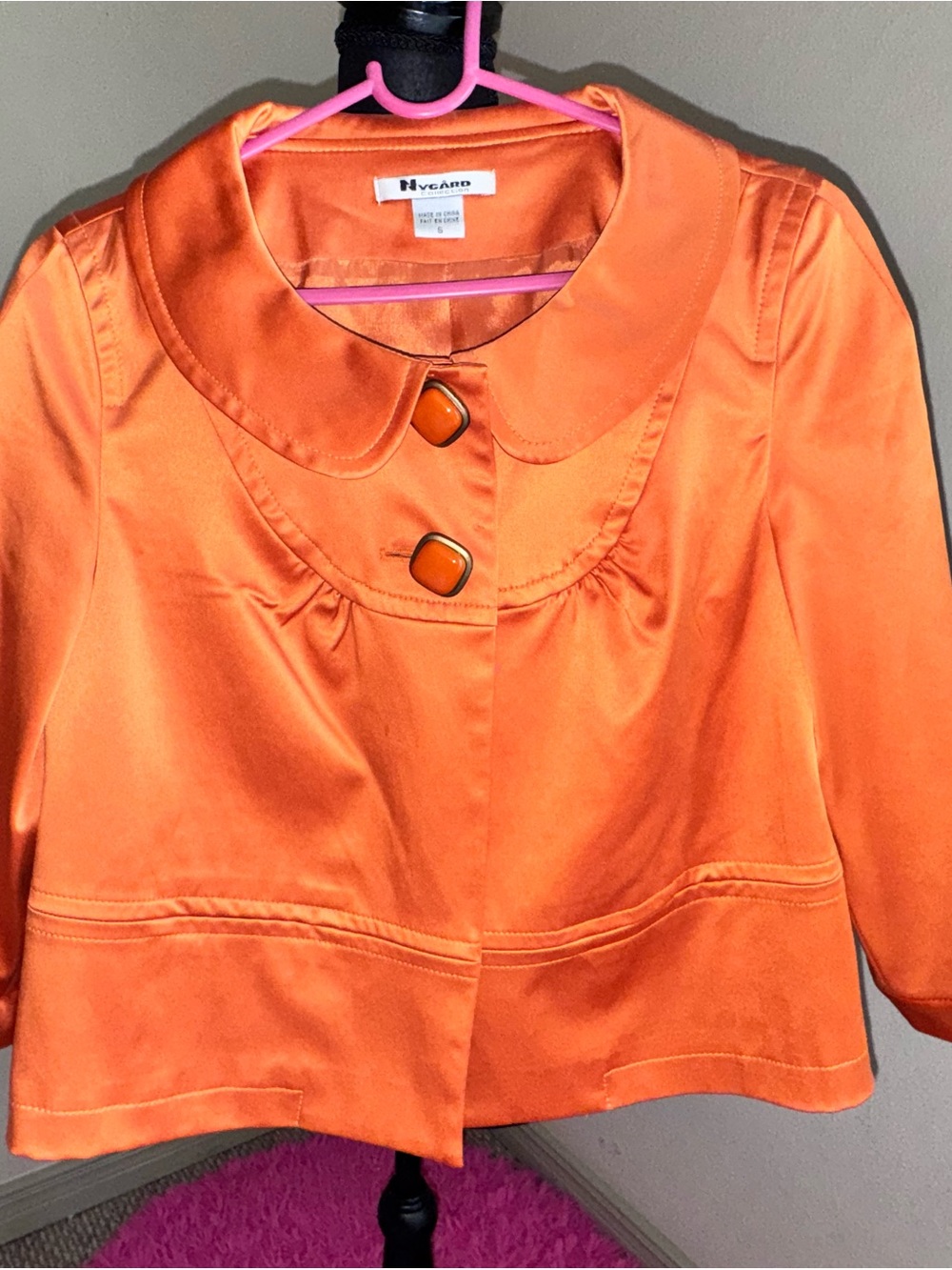 Nygard Collection Orange Satin Jacket